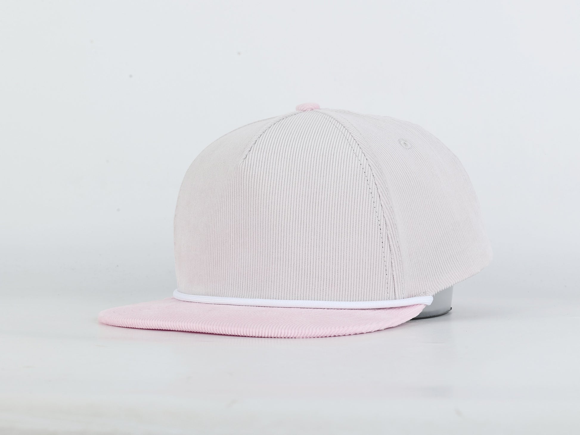 Natural Pink White Rope Corduroy Hat
